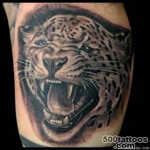 Superb Grey Ink Jaguar Tattoo On Right Half Sleeve_35