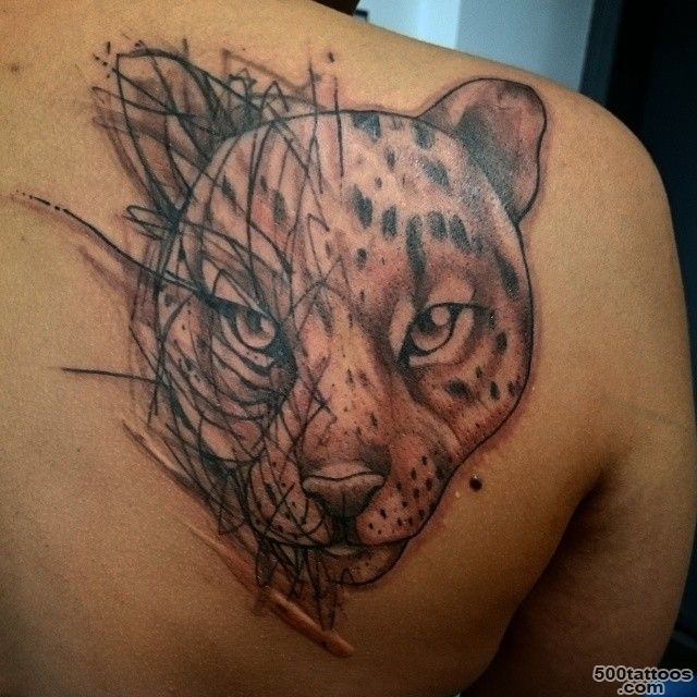 Black ink jaguar growls tattoo design   Tattooimages.biz_49