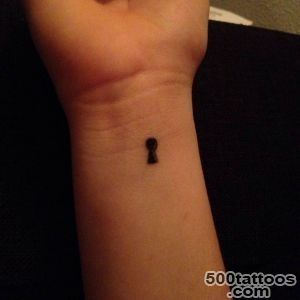 Wrist tattoo of a keyhole on Nathalie Jacobse   Little Tattoos _29