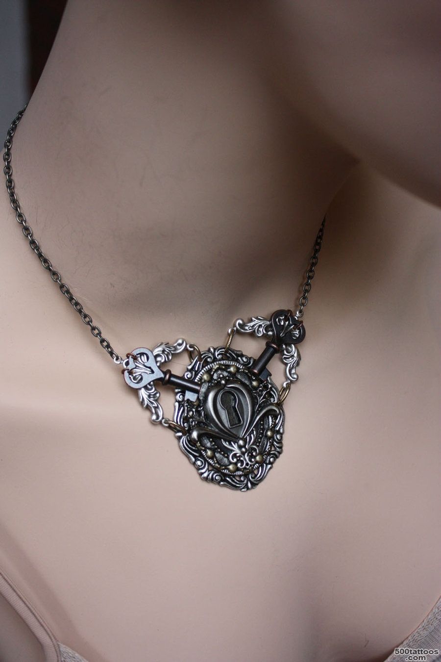 DeviantArt More Like Keyhole chest piece tattoo necklace I by ..._39