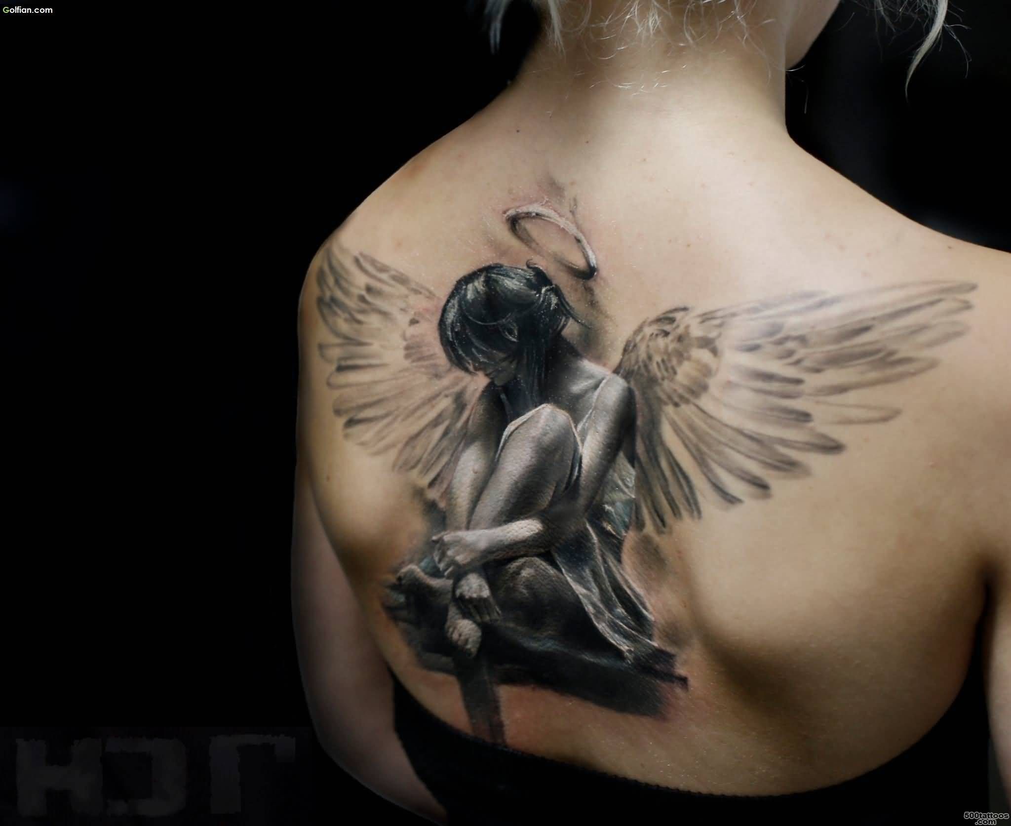 35+ Most Beautiful 3D Angel Tattoos – Best Angel Warrior With ..._29