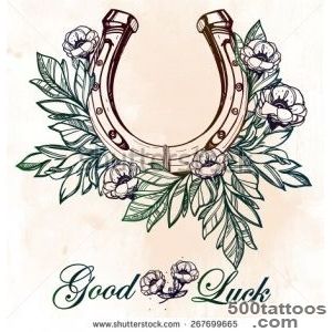 Beautiful Good Luck Horseshoe Amulet Charm With Flowers And Leaves _27