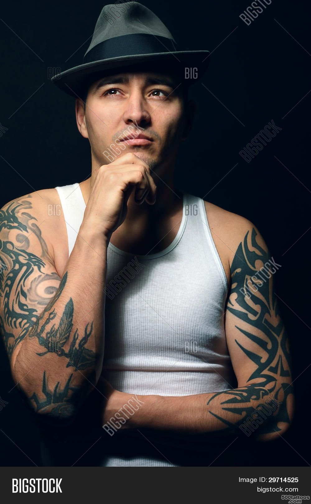 Sexy Man with tattoo, mafia Stock Photo amp Stock Images  Bigstock_43