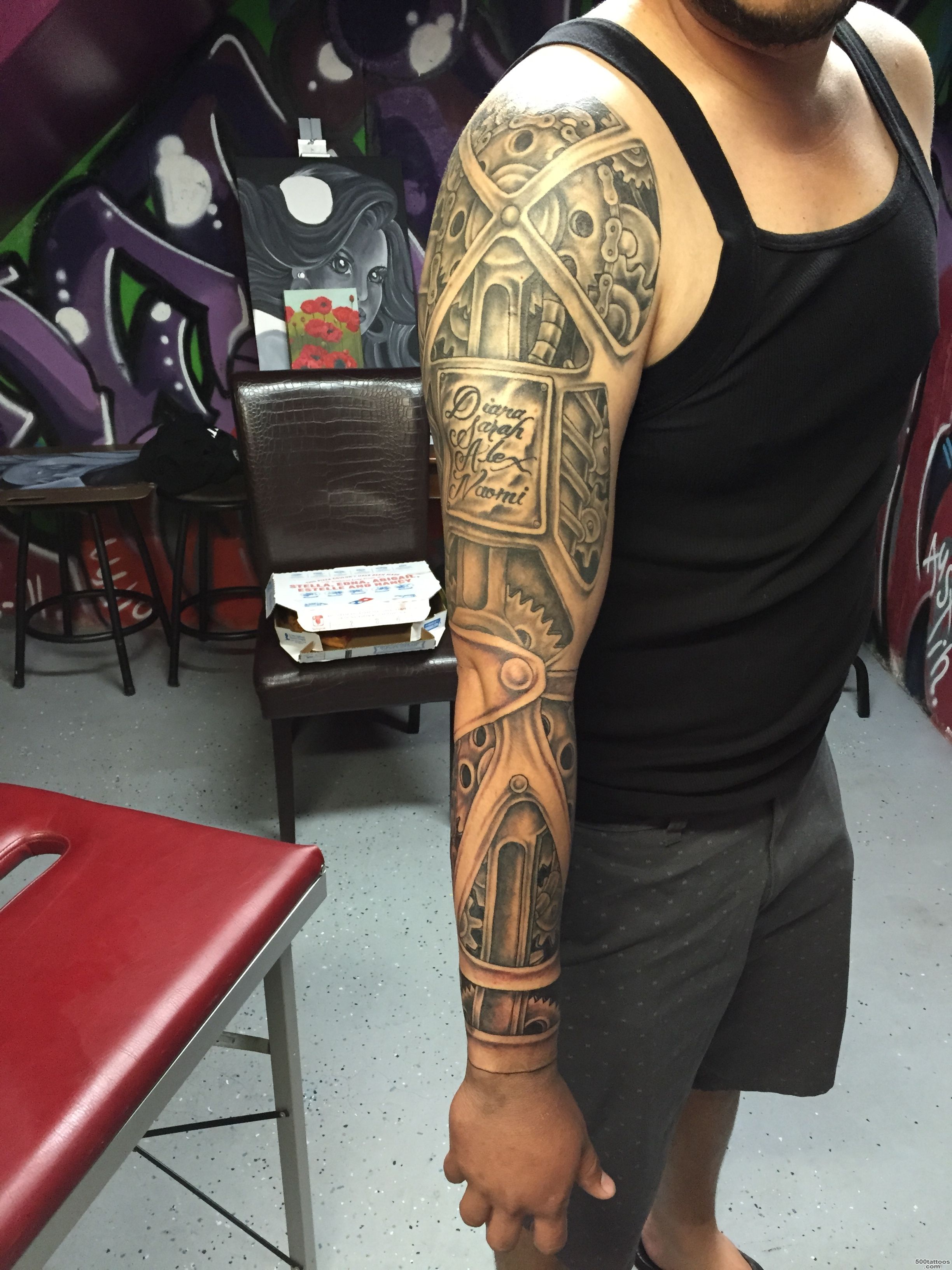 Mechanic Full Sleeve Tattoo by Michael Medina – Michael Medina Art_21