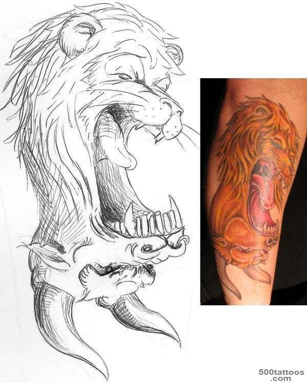 Lion minotaur reversable tattoo_50