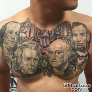 Money Presidents Tattoo on Chest  Best Tattoo Ideas Gallery_28