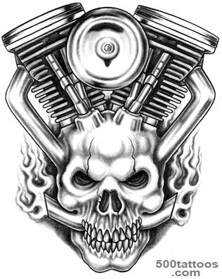 Moto Skull Tattoo Design  HM Art amp Tattoo!™_17