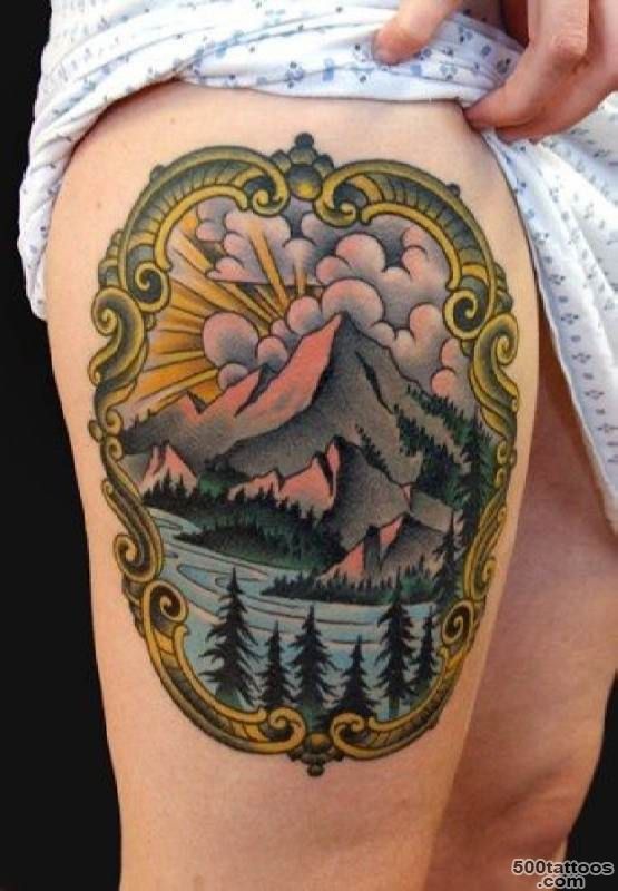 Tattoo mountains, lake and landscape   Ideas Tattoo Designs_35