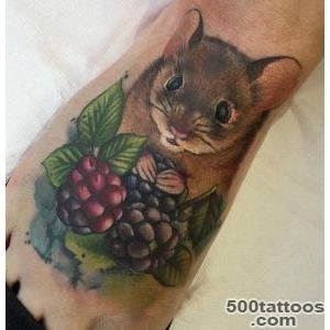 Mouse With Berries On Foot  Best tattoo ideas amp designs_31