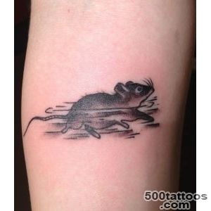 Simple grey ink swimming mouse tattoo on arm   Tattoos photos_24
