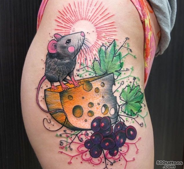 Mouse and Cheese Waist Tattoo by Schwein   TattooBlend_15
