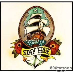 How to draw an Old School Ship Tattoo Flash Design, with Roses and _26