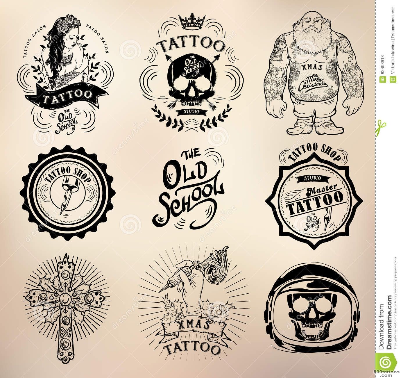 Tattoo Old School Studio Skull Stock Vector   Image 62493913_44
