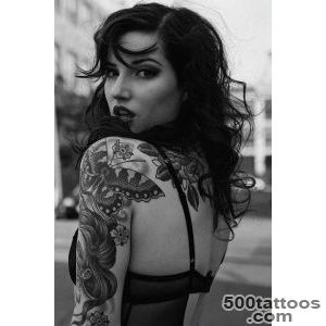 Girl with a nice tattoo on her back and a sleeve #tattoo #tattoos _20
