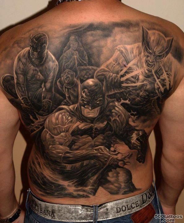 Batman tattoo on her back_28