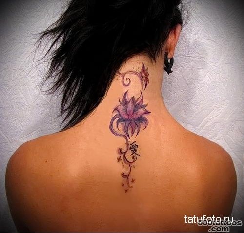 lotus tattoo on her back 5   tatufoto.ru_7