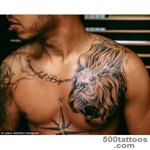 Lewis Hamilton unveils giant new African lion tattoo on his chest _6