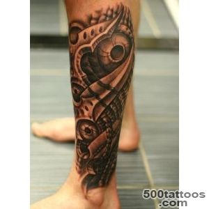 Amazing Biomechanical Tattoo On Leg  Tattoobitecom_7