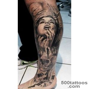 Life and death clock tattoo on leg  Tattoos  Tattoo Pictures _11