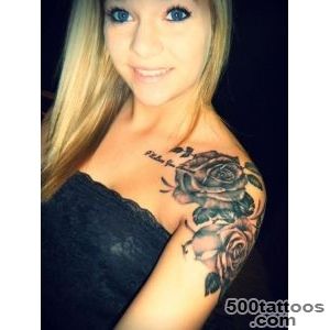 tattoo #roses #shoulder I want Caseys name up front like this with _31