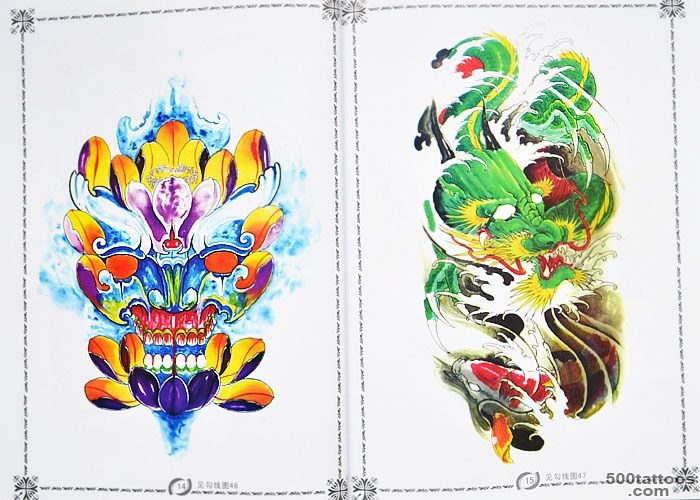 Free Shipping Tattoo Book Chinese Dragon Tattoo Flash Book with ..._40
