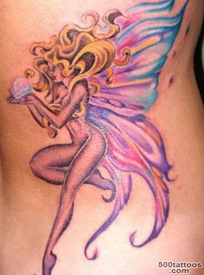 Colorful fairy with a pearl in hands tattoo   Tattooimages.biz_14