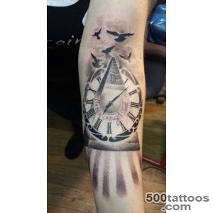 Pyramid clock bird tribute tattoo by Hiren Patel of Avalon Tattoo _10
