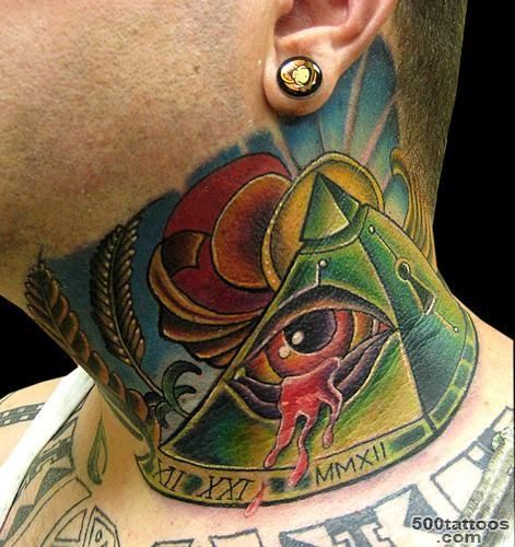 Bloody Pyramid Eye Tattoo On Neck  Tattooshunt.com_36