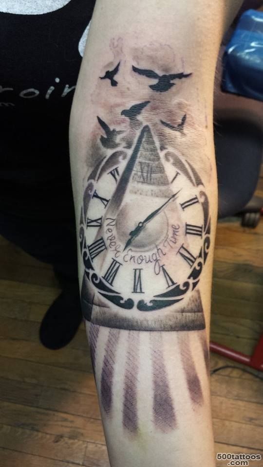 Pyramid clock bird tribute tattoo by Hiren Patel of Avalon Tattoo ..._10