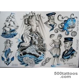 Nautical tattoo Flashrock of agesshipmermaid  Vintage Tattoo _31