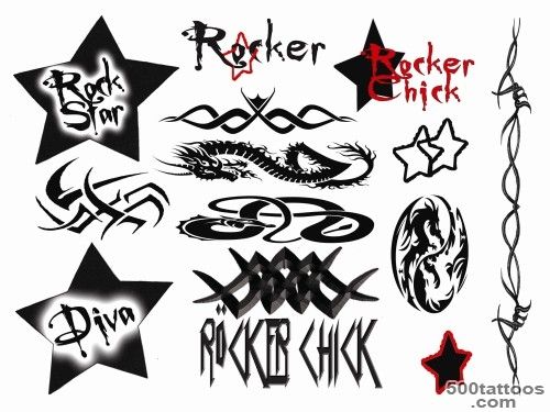 Rock chick Tattoo Set  TattooForAWeek.com   Temporary Tattoos ..._38