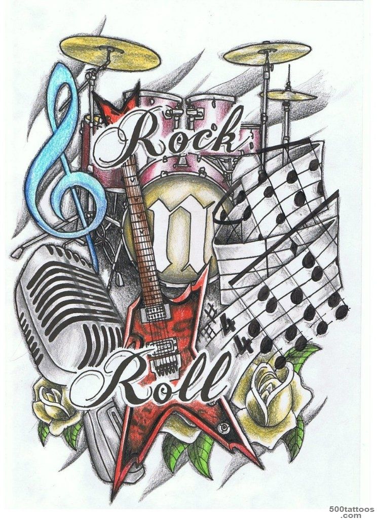 Rock n Roll Tattoo Design New School  Best Tattoo Designs_18