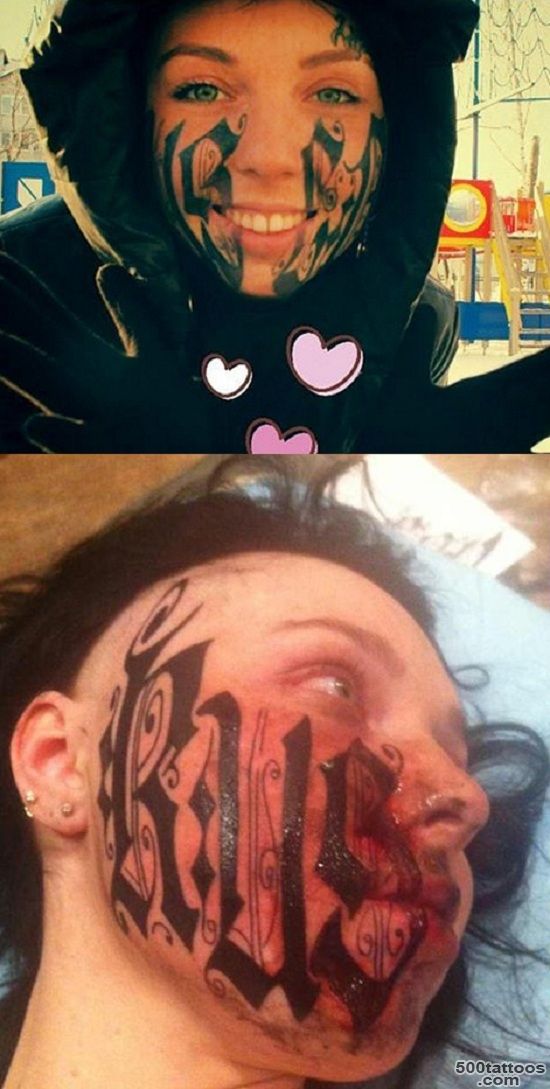 Russian Girl Tattoos Boyfriends Name On Face After One Week Romance_1