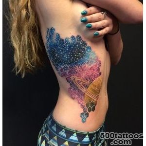 Geometric Space Tattoo With Saturn  Best tattoo ideas amp designs_33