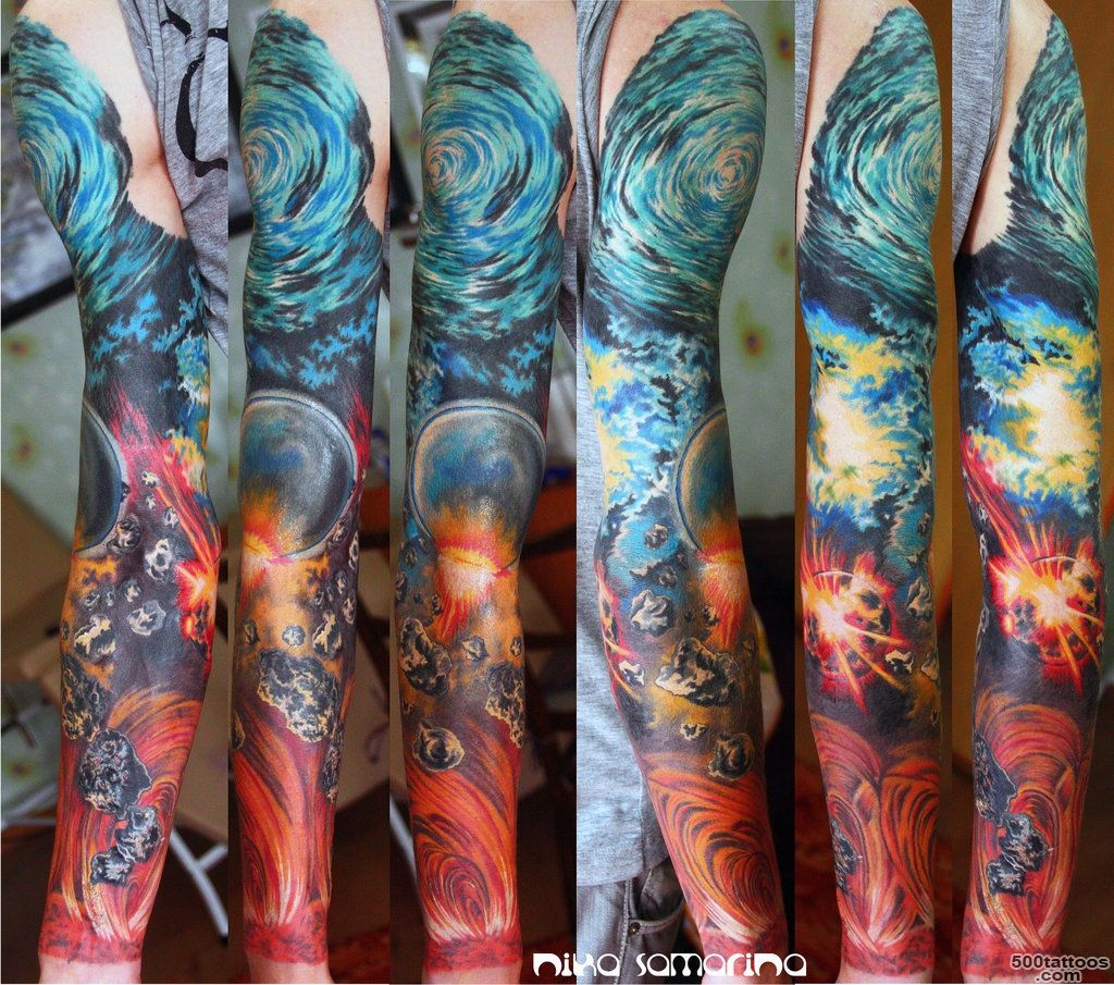 DeviantArt More Like space tattoo sleeve by NikaSamarina_22