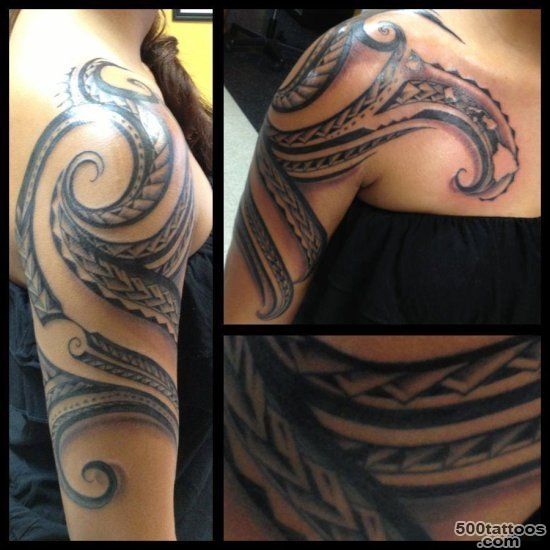 Hawaiian Tribal Tattoos for Women  Beautiful Spiral Tattoo made ..._44