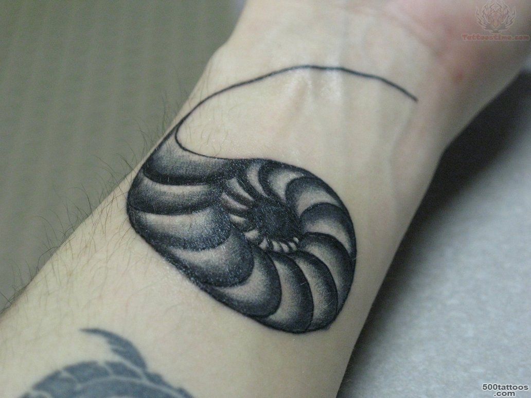 Snail Shell Spiral Tattoo On Wrist_28