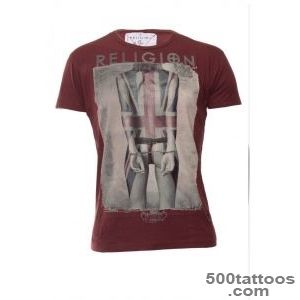 Religion Clothing T Shirt Union Jack Tattoo SS Crew in Cardinal _25