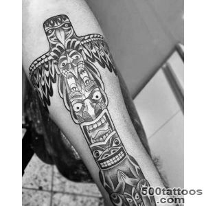 70 Totem Pole Tattoo Designs For Men   Carved Creation Ink_14