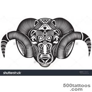 Vector Illustration Of A Totem Animal Tattoo   Ram   134826911 _44