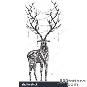 Vector Illustration Of A Totem Tattoo Wild Animal   Deer _29