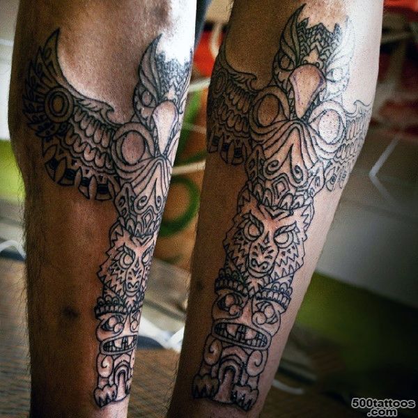 70 Totem Pole Tattoo Designs For Men   Carved Creation Ink_30