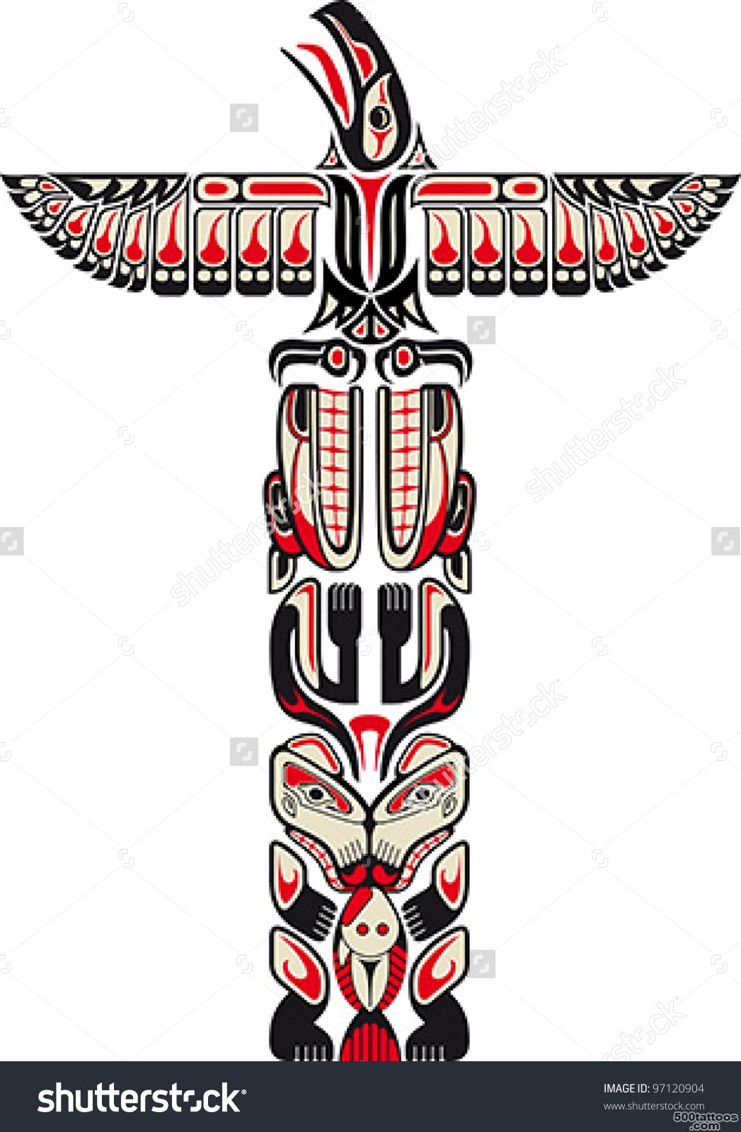 Haida Style Totem Pattern Created With Animal Images. Vector ..._39