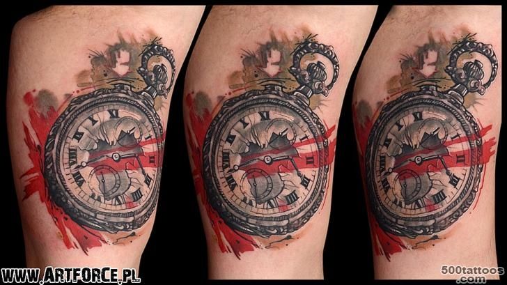 Trash Polka Clock Tattoos   Tattoes Idea 2015  2016_21