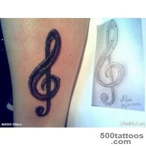 26 Cool Violin Key Tattoo Images, Pictures And Ideas_28