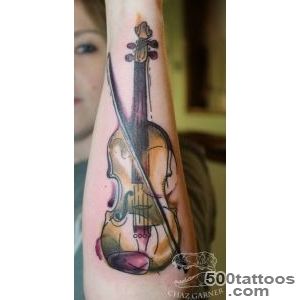 Water color violin tattoo  Artist   Chaz Garner watercolor _6