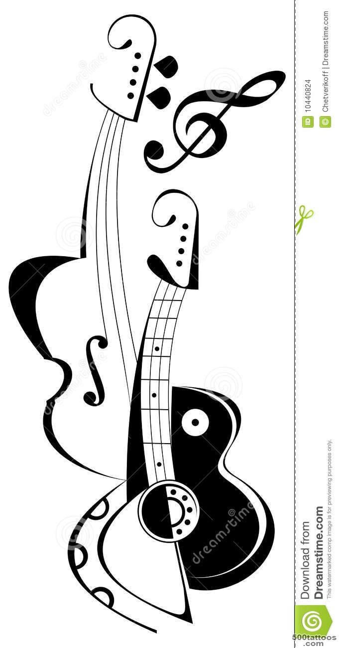 Guitar And Violin   Tattoo Stock Images   Image 10440824_14