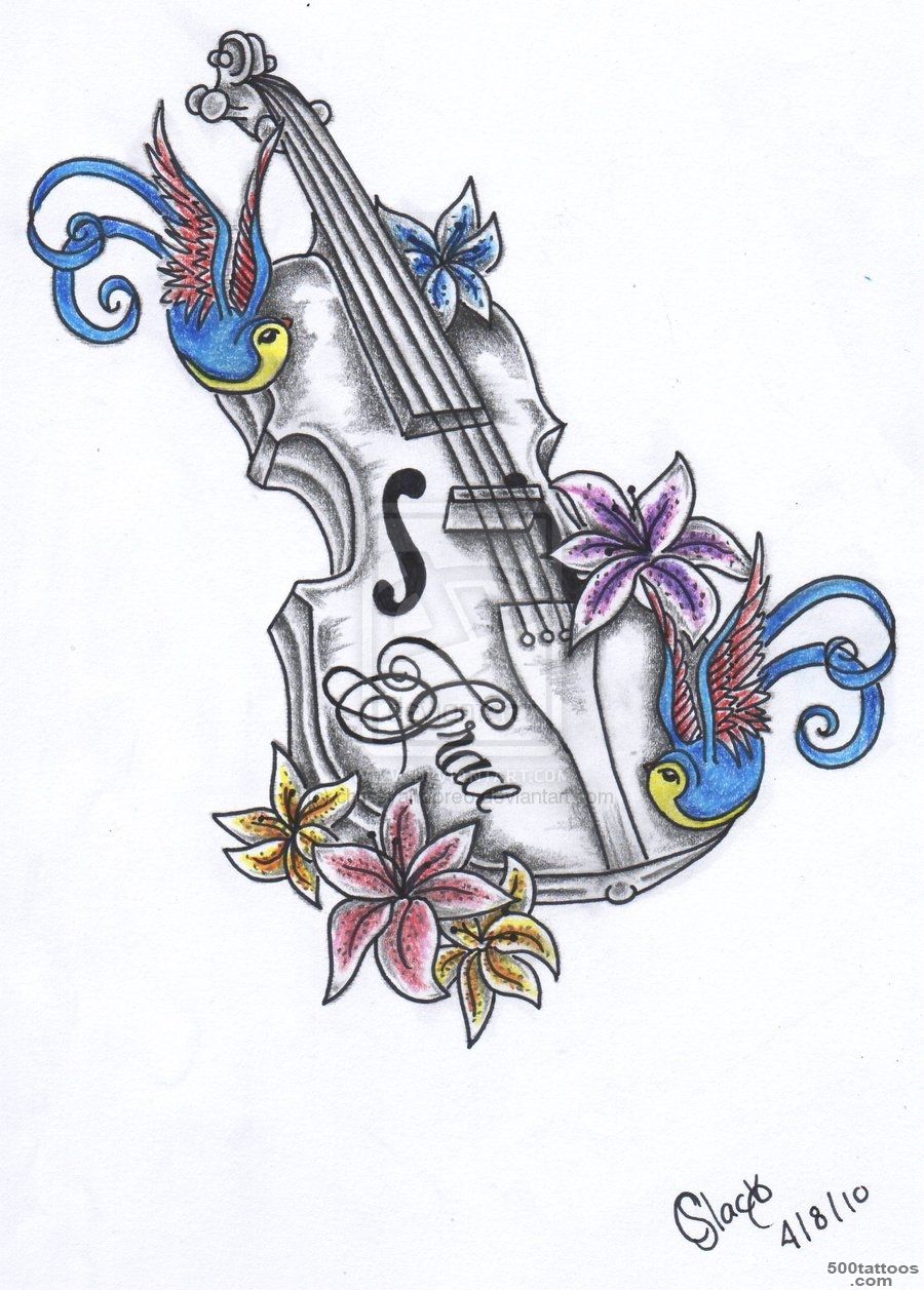Top Violin Drawing Images for Pinterest Tattoos_26