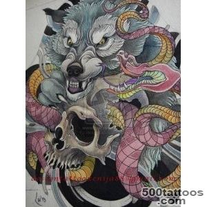 Japanese Wolf, Skull, amp Viper tattoo design  Tattoos  Pinterest _41