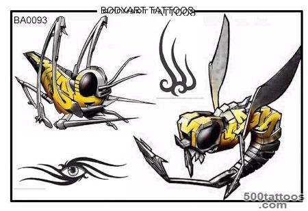 Pin Small Wasp Hornet Tribal Black White Tattoo Pictures Photos ..._49
